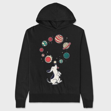 Dog Juggling Planets, Hanorac Oversize Barbati (Unisex)