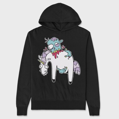 Zombie Eating Unicorn, Hanorac Oversize Barbati (Unisex)