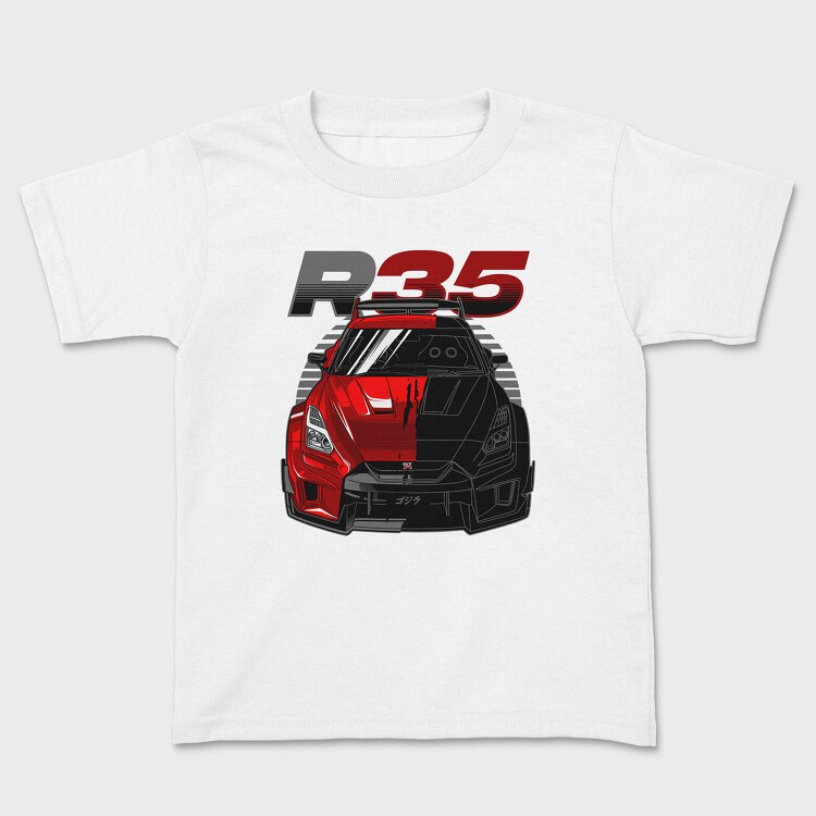 Tricou Copii, GTR R35 Liberty Walk Silhouette