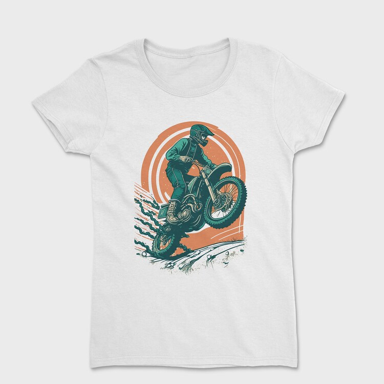 Tricou Femei, Biker Jumping Motocross Motorcycle