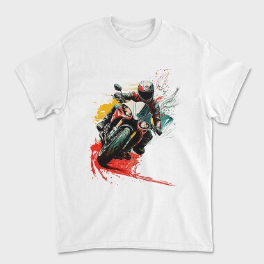 Tricou Barbati (Unisex), Colorful Explosion Sports Motorcycle Rider