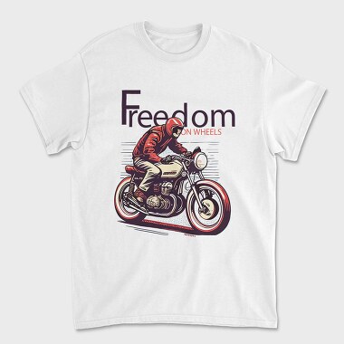 Freedom on Wheels Motorcycle Retro, Tricou Barbati (Unisex)