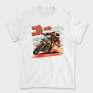 Tricou Barbati (Unisex), Motocross MotorcycleArt 80S