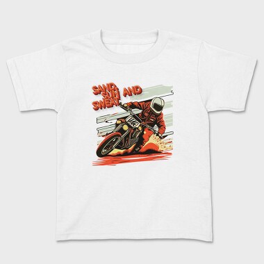 Tricou Copii, Motocross MotorcycleArt 80S