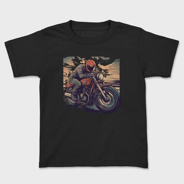 Tricou Copii, Motorcycle With Comic Rider