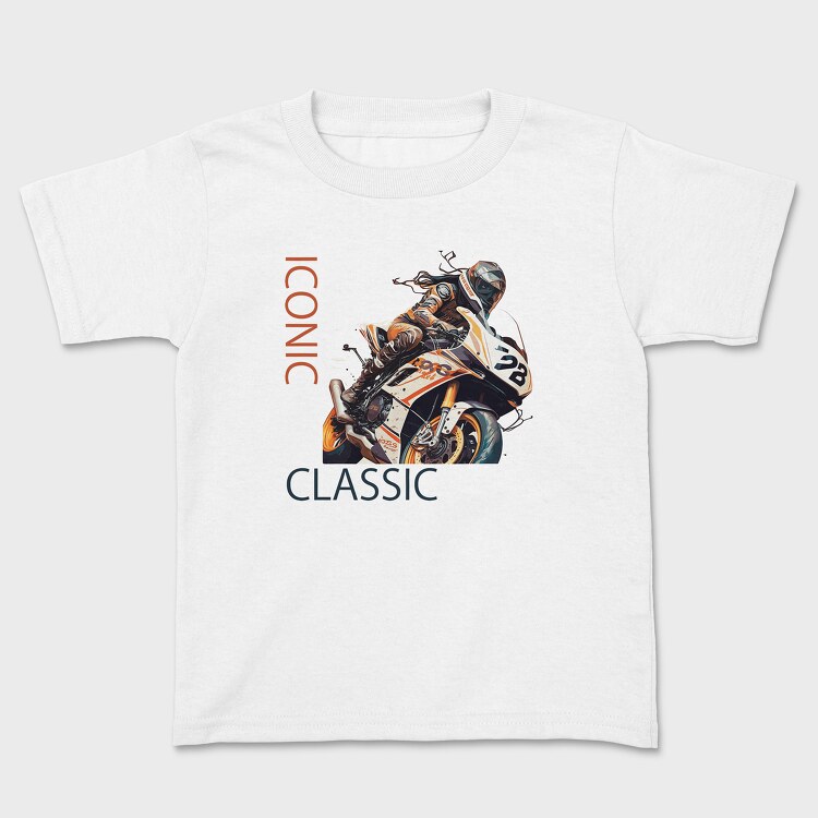 Racing Motorcycle Manga Style Iconic Classic, Tricou Copii