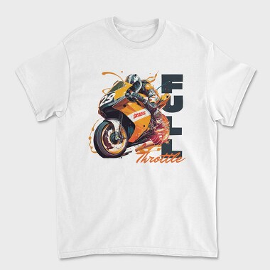 Racing Motorcycle With Rider Full Throttle, Tricou Barbati (Unisex)