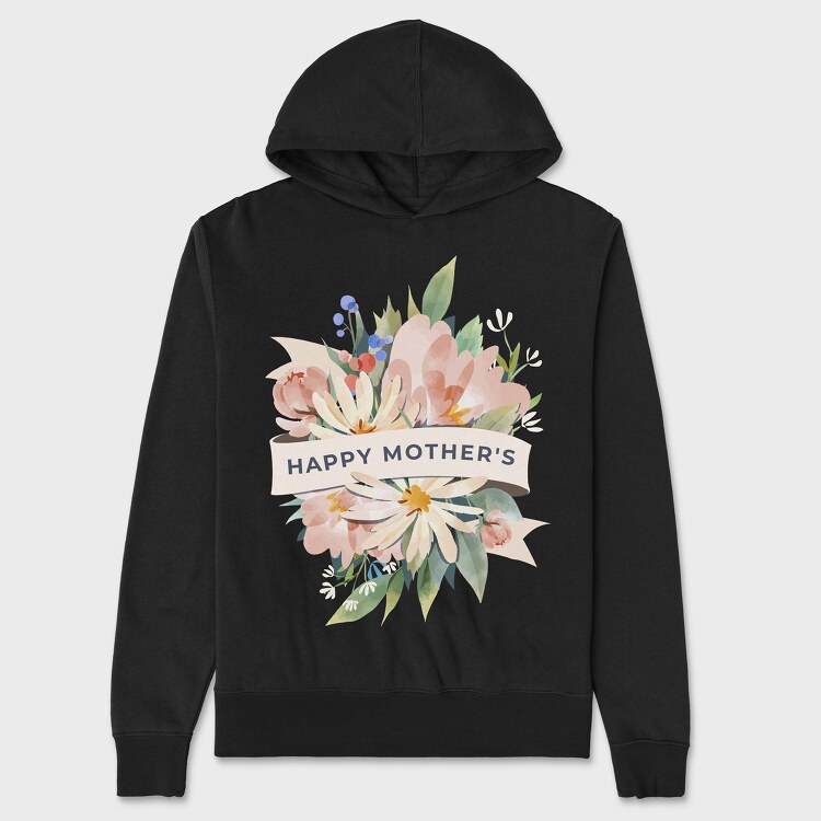 Watercolor Flowers Mother 1, Hanorac Oversize Barbati (Unisex)