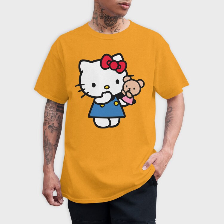 Cartoon Retro Hello Kitty 3, Tricou Barbati (Unisex)