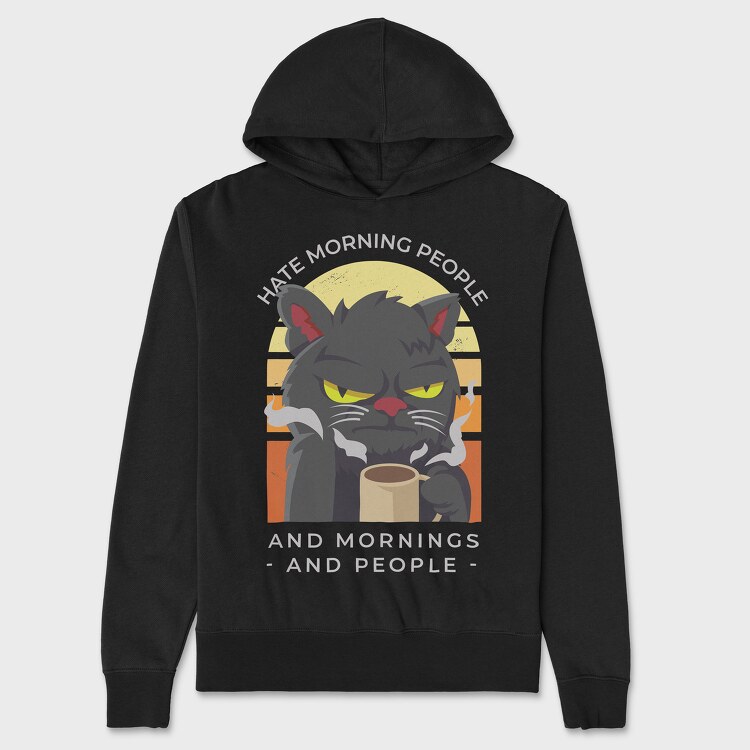 Agry Coffe Cat, Hanorac Oversize Barbati (Unisex)