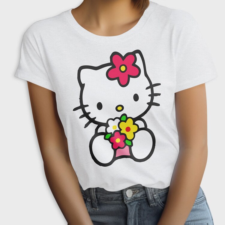 Cartoon Retro Hello Kitty 4, Tricou Femei