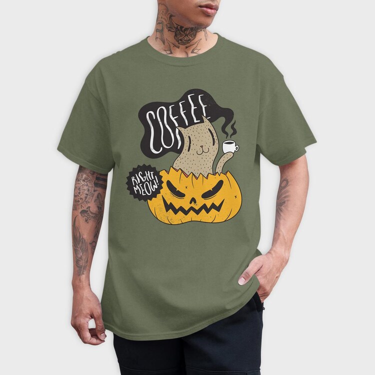 Coffee Right Meow, Tricou Barbati (Unisex)