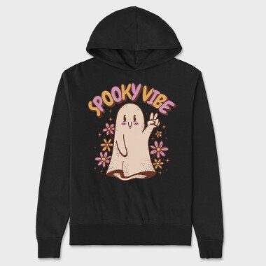 Spooky Vibe Cute Ghost, Hanorac Oversize Barbati (Unisex)