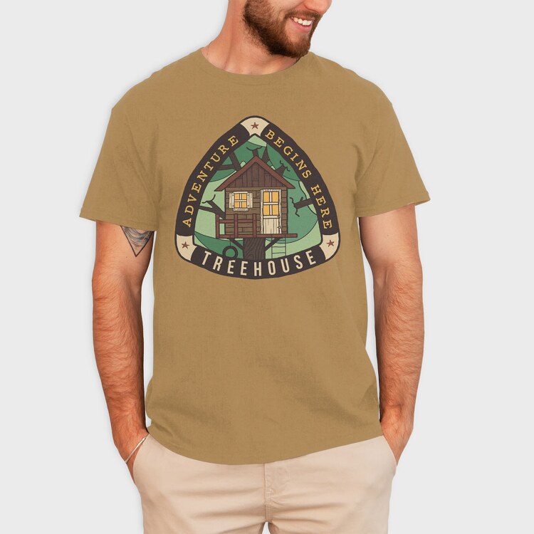 Treehouse Adventure Begins Here, Tricou Barbati (Unisex)