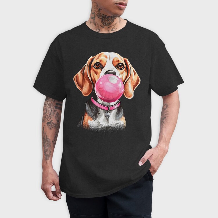 Beagle Bubblegum, Tricou Barbati (Unisex)