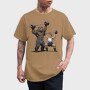 Bear and Man Lifting Weights, Tricou Barbati (Unisex)