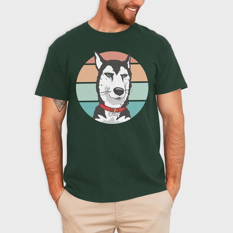 Bored Husky Dog, Tricou Barbati (Unisex)