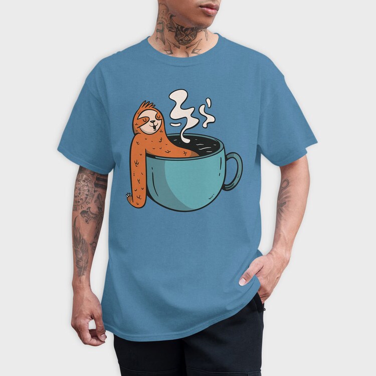 Sloth Coffee Hot Tub, Tricou Barbati (Unisex)