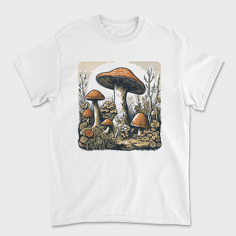 Retro Funghi, Tricou Barbati (Unisex)