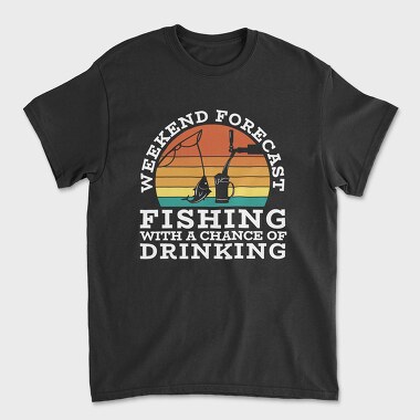 Retro Sunset Drink and Fishing, Tricou Barbati (Unisex)