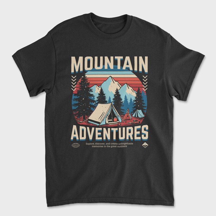 Mountain Adventures Retro Camping, Tricou Barbati (Unisex)