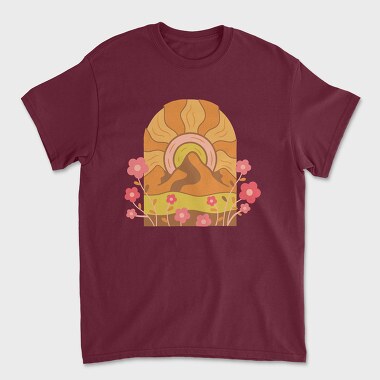 Mountain Flowers Sunset, Tricou Barbati (Unisex)