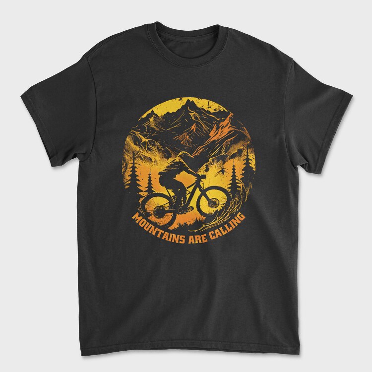 Mountainbike Mountains Are Calling, Tricou Barbati (Unisex)