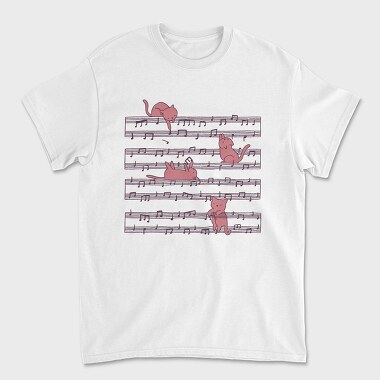 Music Sheet Cats, Tricou Barbati (Unisex)