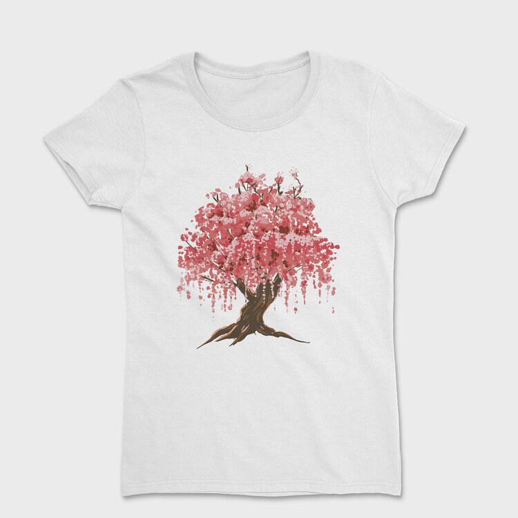 Sakura Tree Watercolor, Tricou Femei