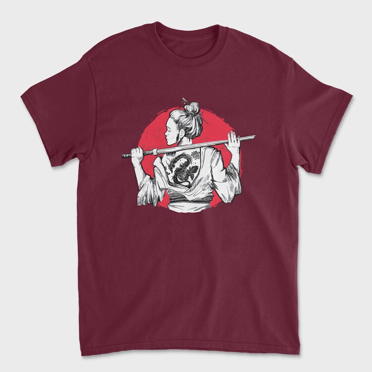 Samurai Girl Tattoo, Tricou Barbati (Unisex)