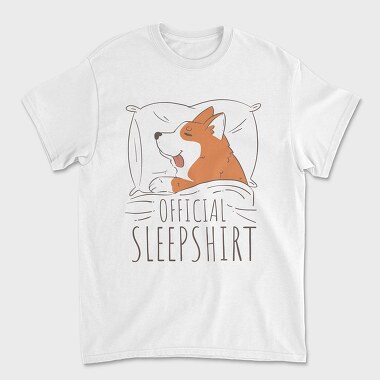 Official Sleep Shirt Corgi, Tricou Barbati (Unisex)