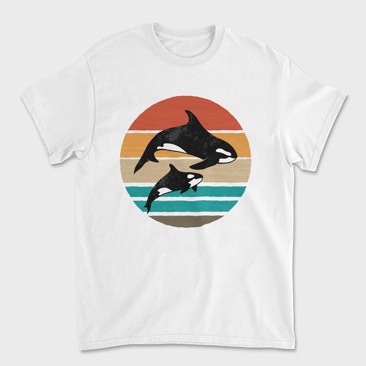 Orca Family Sunset, Tricou Barbati (Unisex)