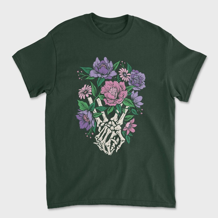 Skeleton Hands Flower, Tricou Barbati (Unisex)