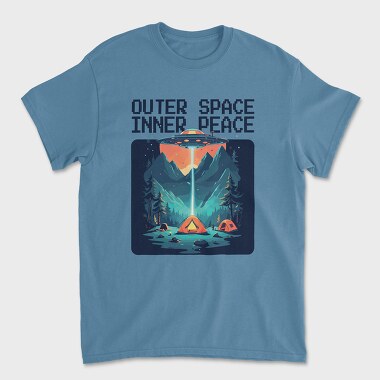 Outer Space Inner Peace Camping, Tricou Barbati (Unisex)