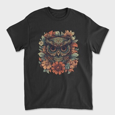 Owl Flowers Skull, Tricou Barbati (Unisex)