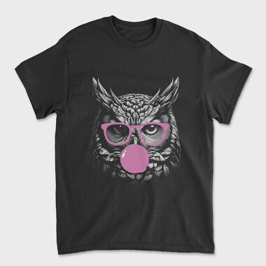 Owl Monochrome Bubblegum, Tricou Barbati (Unisex)