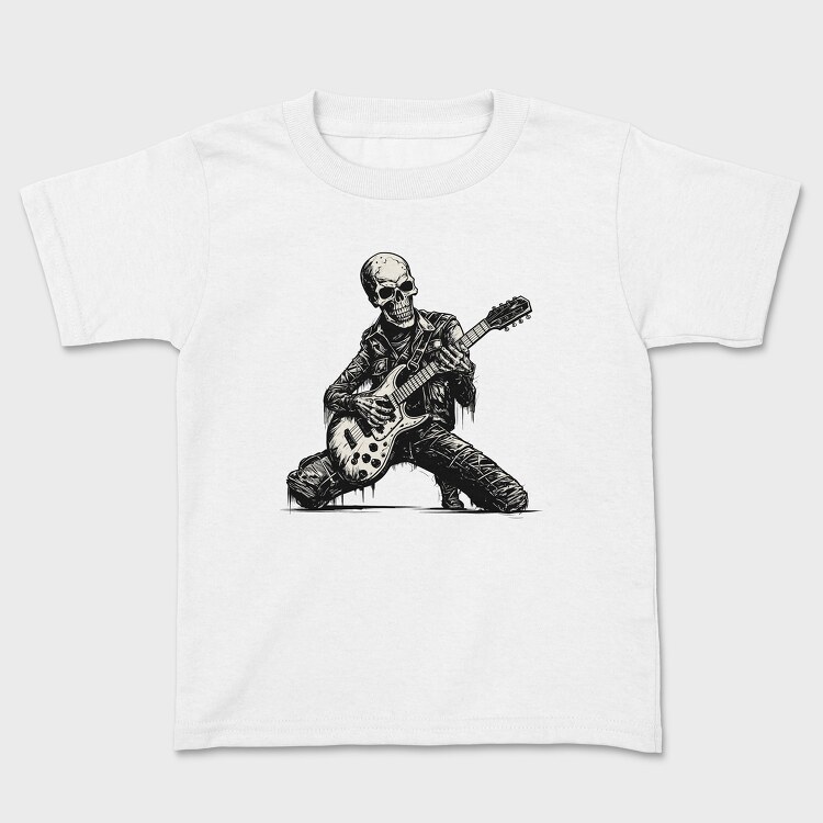 Skeleton Playing Electric Guitar, Tricou Copii