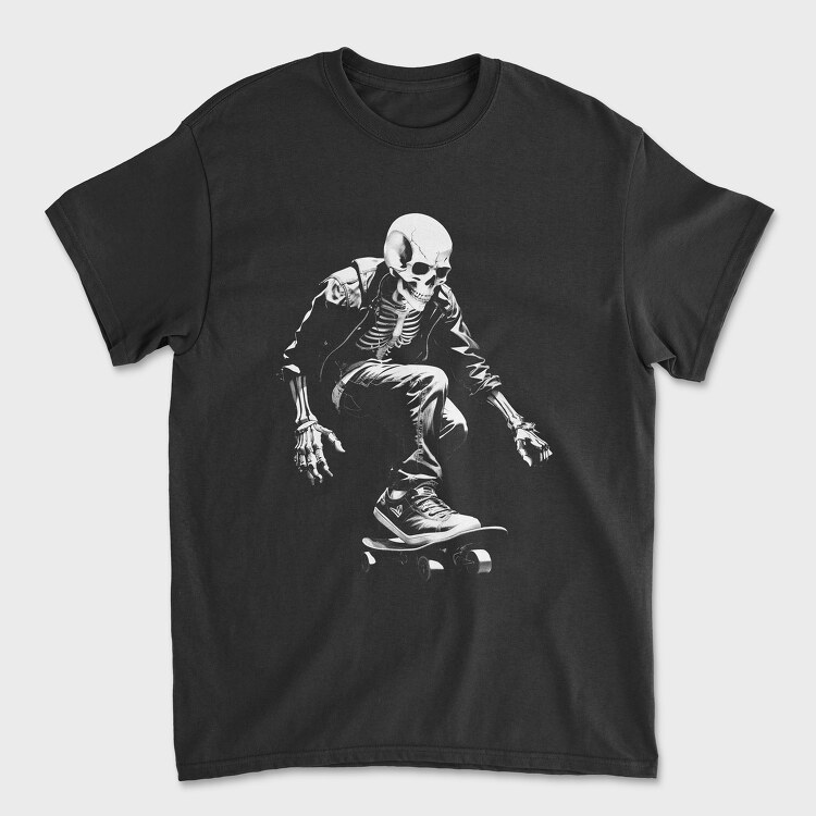 Skeleton Skater Monochrome, Tricou Barbati (Unisex)