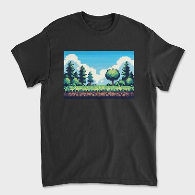 Pixel Art Landscape, Tricou Barbati (Unisex)