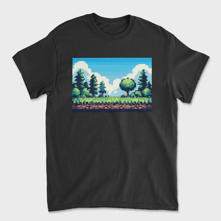 Pixel Art Landscape, Tricou Barbati (Unisex)