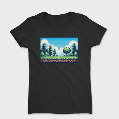 Pixel Art Landscape, Tricou Femei