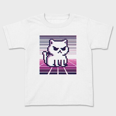 Pixel White Cat, Tricou Copii