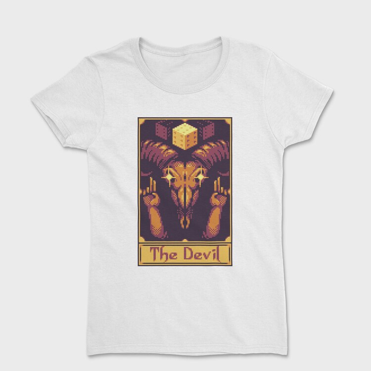 Pixelart Tarot Card the Devil, Tricou Femei