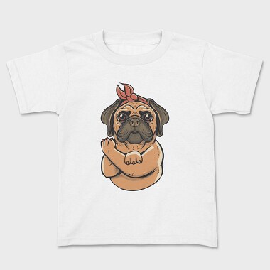 Pug Strong Woman, Tricou Copii