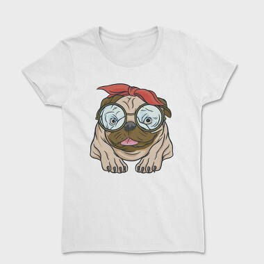 Pug With Glasses, Tricou Femei