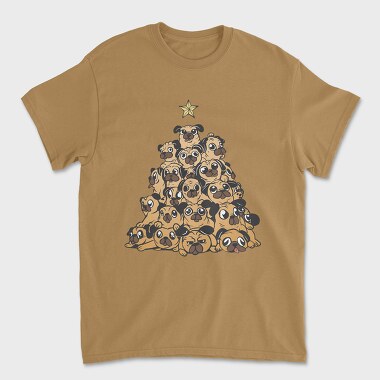 Pugs Christmas Tree, Tricou Barbati (Unisex)