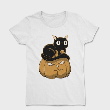 Pumpkin and Cute Black Cat, Tricou Femei