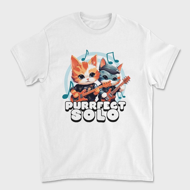 Purrfect Solo Cats Guitar, Tricou Barbati (Unisex)