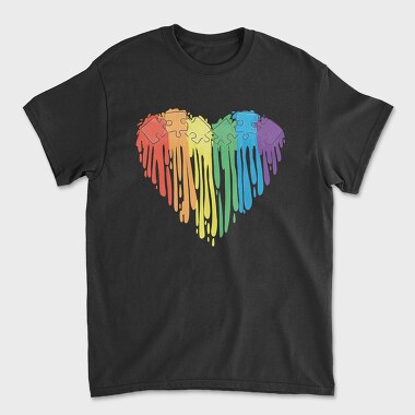 Puzzle Rainbow Paint, Tricou Barbati (Unisex)