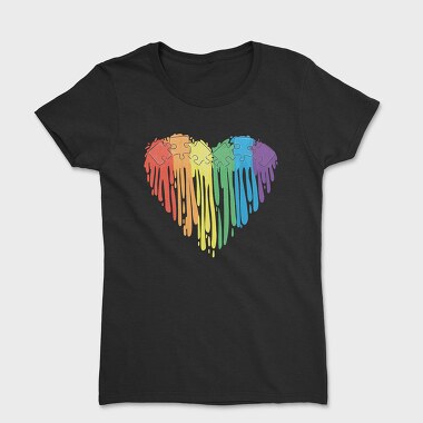 Puzzle Rainbow Paint, Tricou Femei